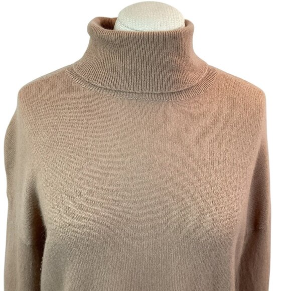 Nordstrom Cashmere Womens Medium Turtleneck Sweater Tan - Picture 4 of 10